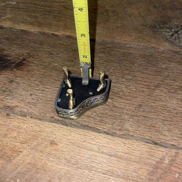 Vintage Platinum Brass Piano Clock-Very Good - Picture 5 of 6